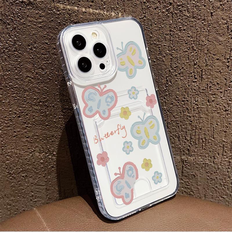 Силиконовый чехол-карман для карт для Xiaomi Redmi Note 11 12 13 14 iPhone 17 16 15 13 11 Samsung S25 S24 S23 S22 Обложка Прозрачный бампер для телефона