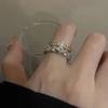 Stunning Double Layer Zircon Ring For Women With Adjustable Split Design Fashionable And Elegant