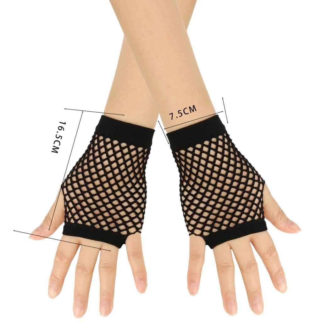 Эластичные сетчатые перчатки без пальцев, готические сетчатые перчатки для Хэллоуина и костюмов