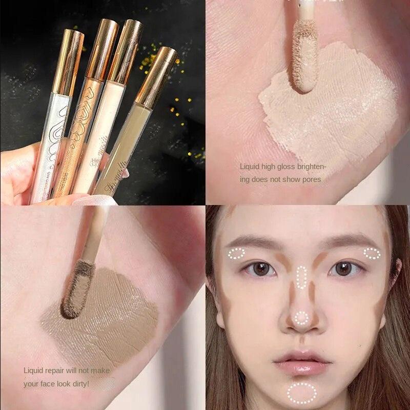 Жидкий хайлайтер-стик-консилер Жидкий осветлитель лица Sleeper Bombyx для скрытия пятен от прыщей Разглаживающая жидкость Увлажняет на длительное время Студент