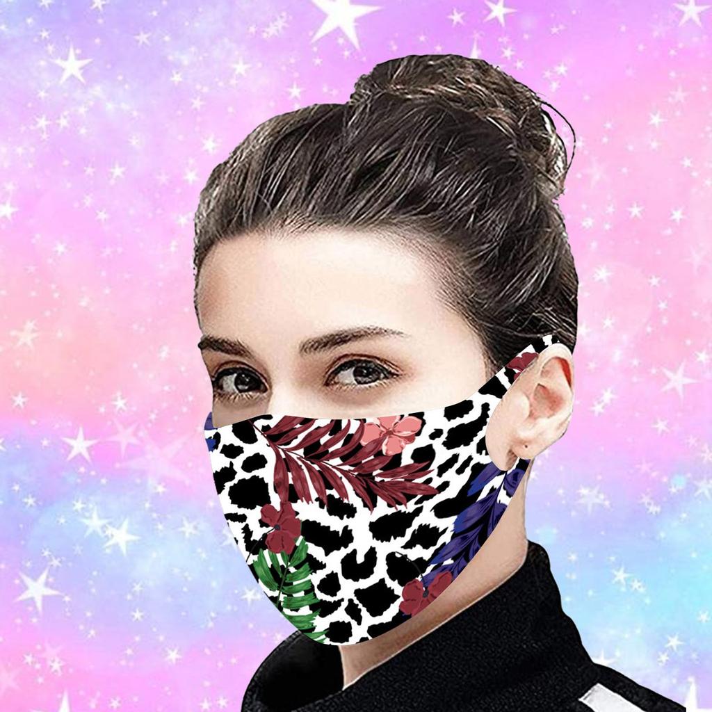 1PC Adult Printed Ice Silk Mask To  Against Dusts And Haze Mask