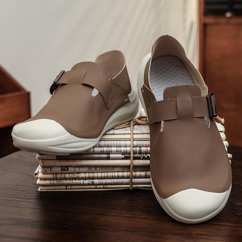 2025 Summer New Slippers Men's Korean Version Trendy Casual Lazy One Pedal Trendy Shoes Breathable Versatile Bag Head Half Drag