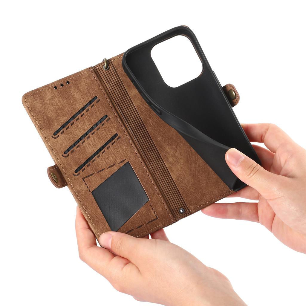 Wallet Zipper Purse Card Solt Leather Case For iPhone 14 15 Pro Max 13 Mini 12 11 SE 2022 X XR XS 8 7 Plus Strap Bag Book Cover
