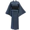 Kyoto Kimono Yuzen Denim Kimono, Komon, Lightweight and Soft, Washable, Single-Layer Kimono, Casual, Ready-to-Wear, Checkered Pattern, Size S