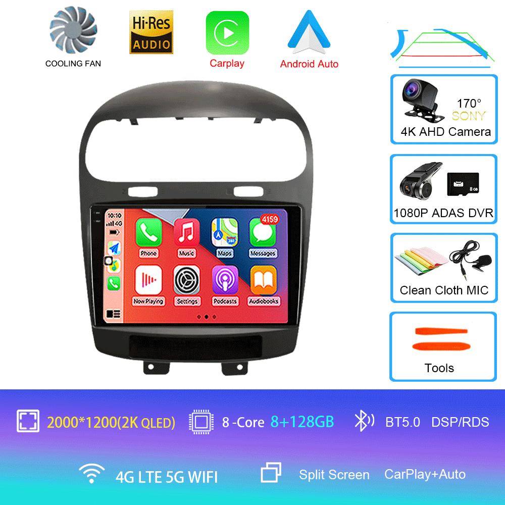 Для Dodge Journey Fiat Leap 2012-2020Автомобильное радио Навигация GPS Навигация Мультимедийный проигрыватель Android 14 2 Din Carplay WIFI+4G