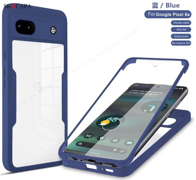 360-градусный двухсторонний гибридный прозрачный чехол для телефона для Google Pixel 6A, прочный мягкий чехол-бампер для Google Pixel 6a GX7AS GB62Z, прозрачный противоударный чехол