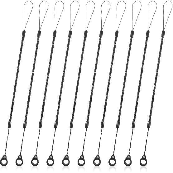 10Pcs Pen Leash, Elastic Lanyard Tether with Silicone Rings Retractable Stylus Tether Clipboard Pen Strap Tablet Stylus Holder Anti-Lose Pen Leash