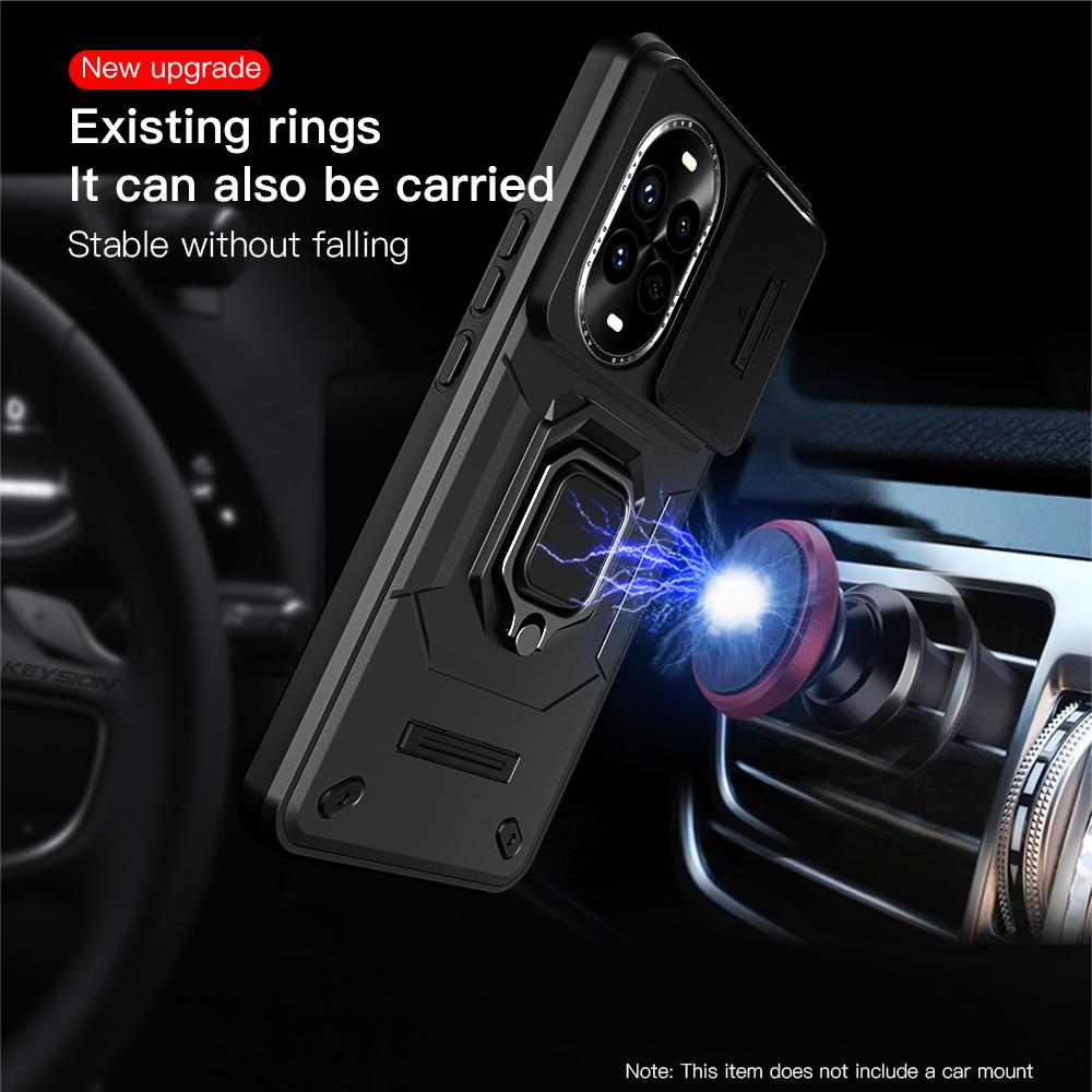 KEYSION Противоударный чехол для Huawei nova 13 Pro Slide Camera Lens Защитное кольцо Подставка для телефона Задняя крышка для Huawei nova13 13 Pro