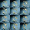Personalized Ring, Stainless Steel Vacuum Plated 18K Gold Twelve Constellation Opening Single Bracelet.