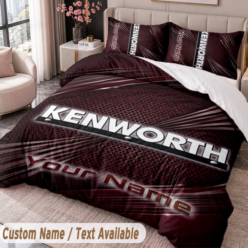 Kenworth Printed Bedding Set Custom Name Text 1 Duvet Cover 2 Pillowcases For Bedroom