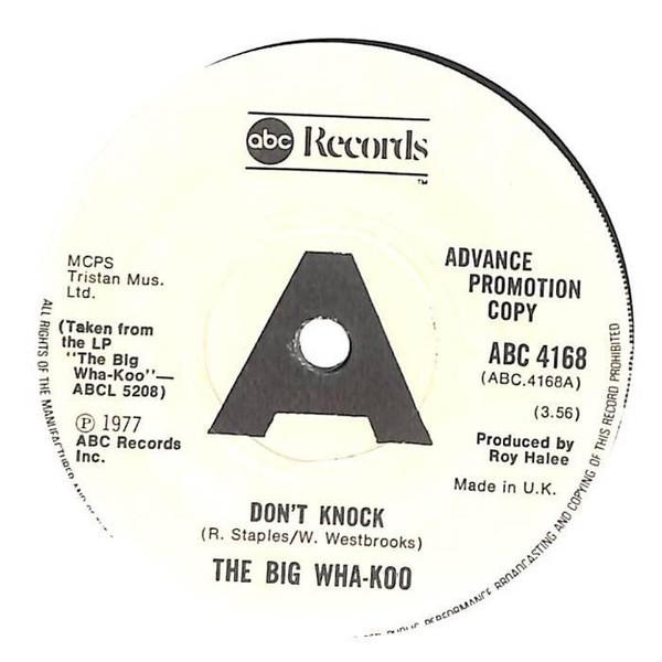 7-дюймовая пластинка WHA-KOO - Don't Knock ABC4168PROMO ABC Records 1977 UK Поп Б/у