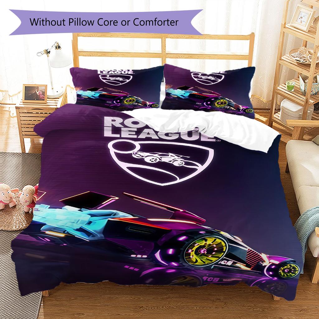 Rocket League Bedding Quilt Set Quilt Cover Pillowcase Home Decoration Birthday Gift (1 * duvet cover + 2 * pillowcase, without core)