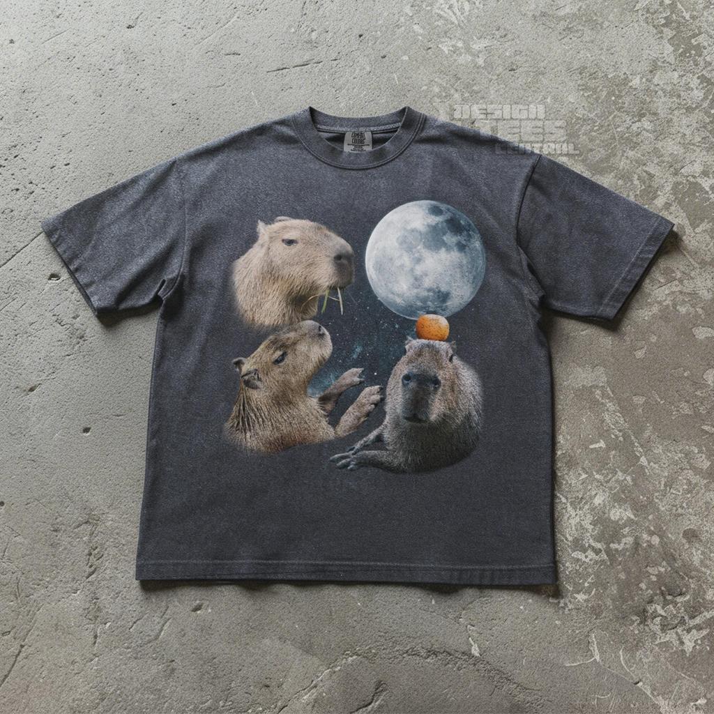 Capybara Graphic Tee: Comfort Colors Oversize Animal Shirt