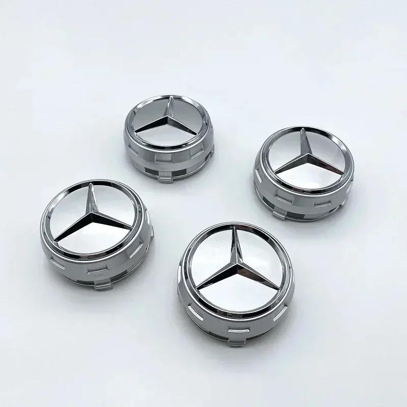 AABGU1 Black Red Raised New 4pcs 75mm For Mercedes Benz AMG A0004000900 Car Styling Wheel Center Cap Hub Covers Badge Car Accessories
