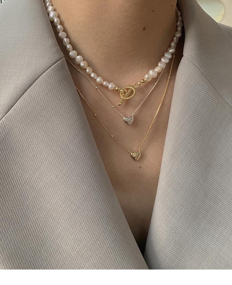 Серебряное ожерелье Su Chuang S925 с 3D-сердцебиением для женщин - Простой стильный дизайн с цепочкой на ключицу.