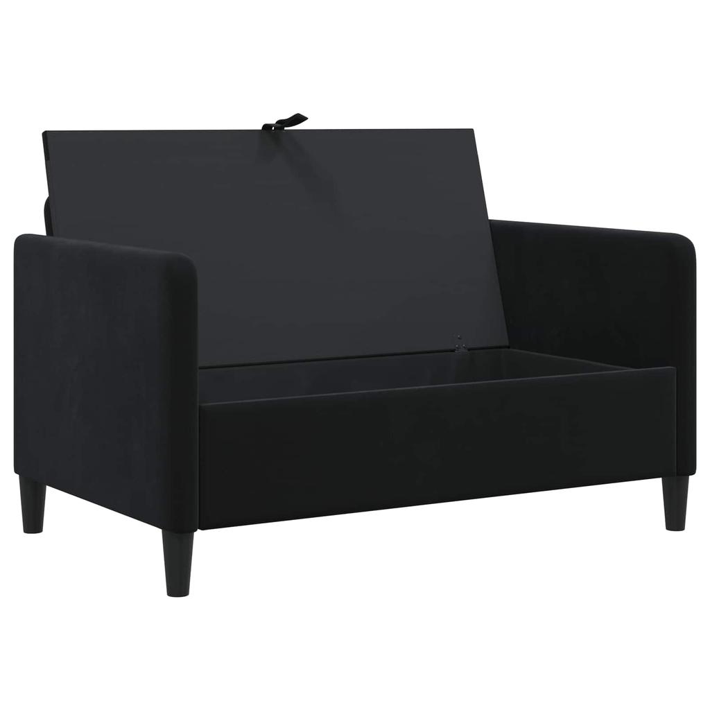 Storage Sofa in Black 122 x 78 x 87 cm Polyester