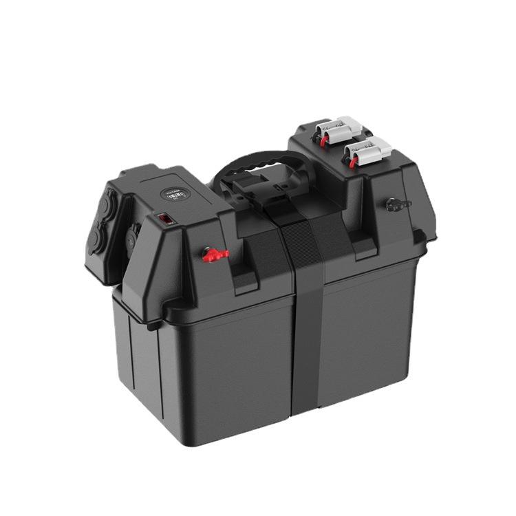 Outdoor Spare Battery Box Car Battery Box Voltage Detection Car Charger Car Marine Battery Box RV Battery Box Cables Adapters
