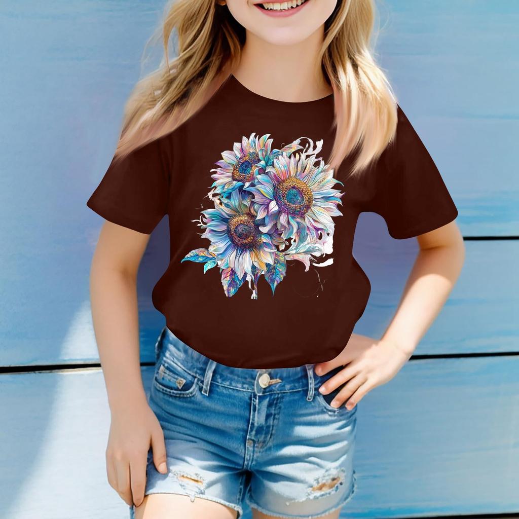 Toddler Girl Boy T-Shirts Kids Top Boys And Girls Printed Short Sleeved T-shirt