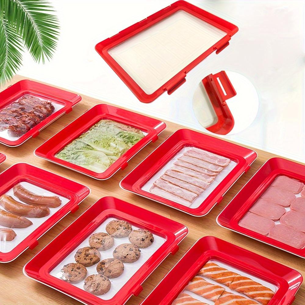 Durable Reusable Food Storage Trays - Plastic Kitchen Organization and Restaurant Use - Fridge Replacement Storage Boxes, Battery-Free