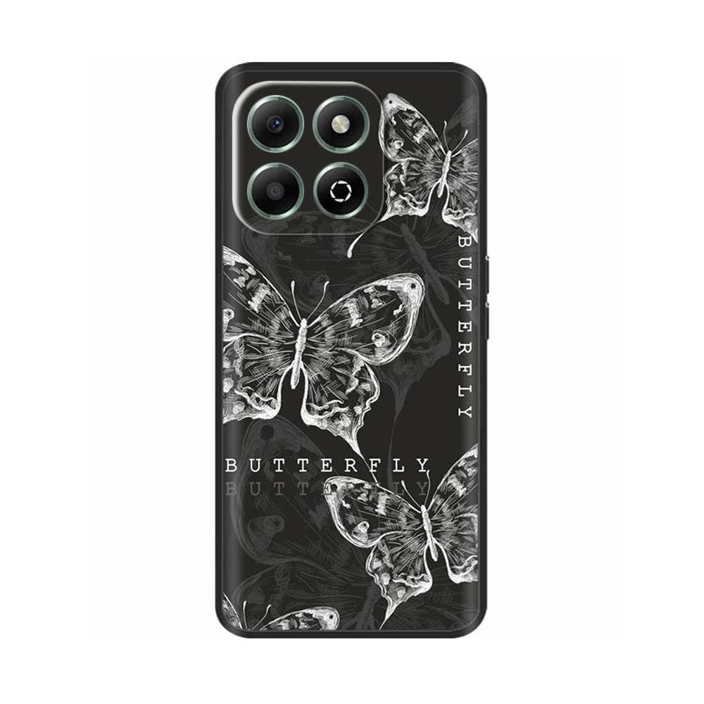 Чехол для телефона Honor X6b Чехол Бабочка Жидкий силикон Полная защита Задняя крышка для Honor X6b X 6b HonorX6b JDY-LX1 JDY-LX2