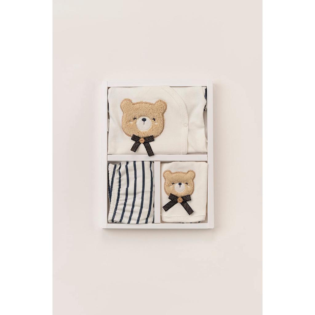 Комплект одежды для новорожденных из 100% хлопка Suzene с вышивкой, 5 шт., с плюшевым мишкой