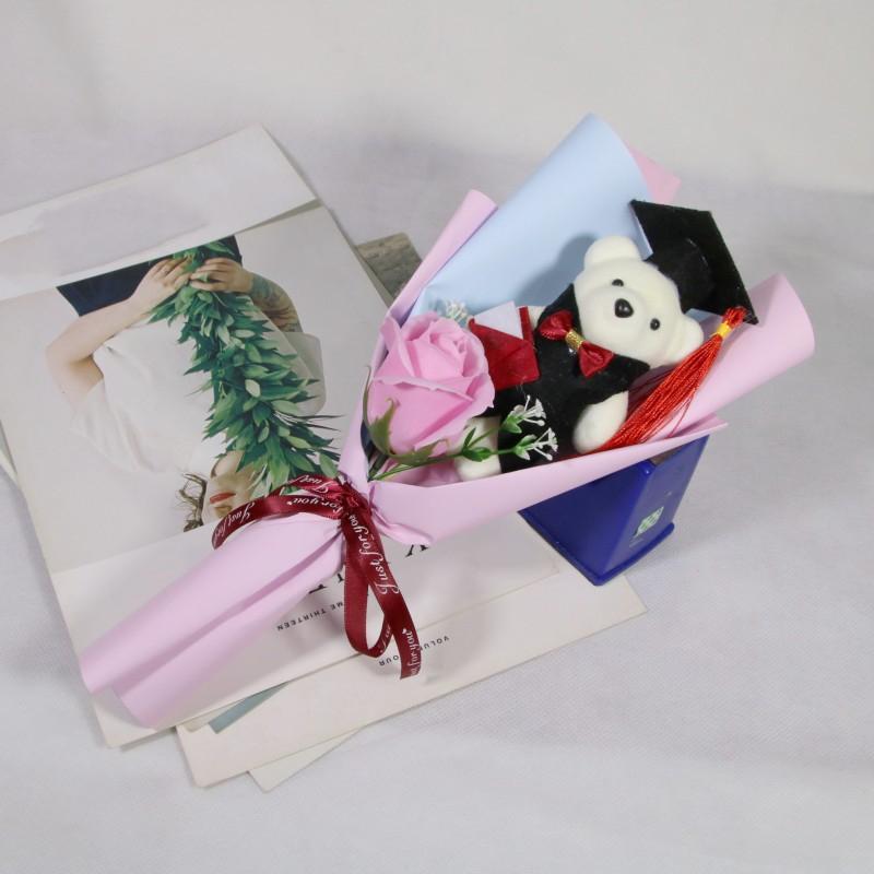 Graduation Gift Bear Bouquet Plush Toy Cartoon Lovely Bear New Animal Bouquet  Birthday Party