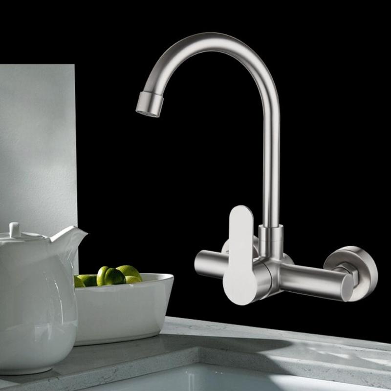 Удобный настенный кухонный смеситель с одним рычагом, простой и практичный настенный кухонный кран, функциональный смеситель