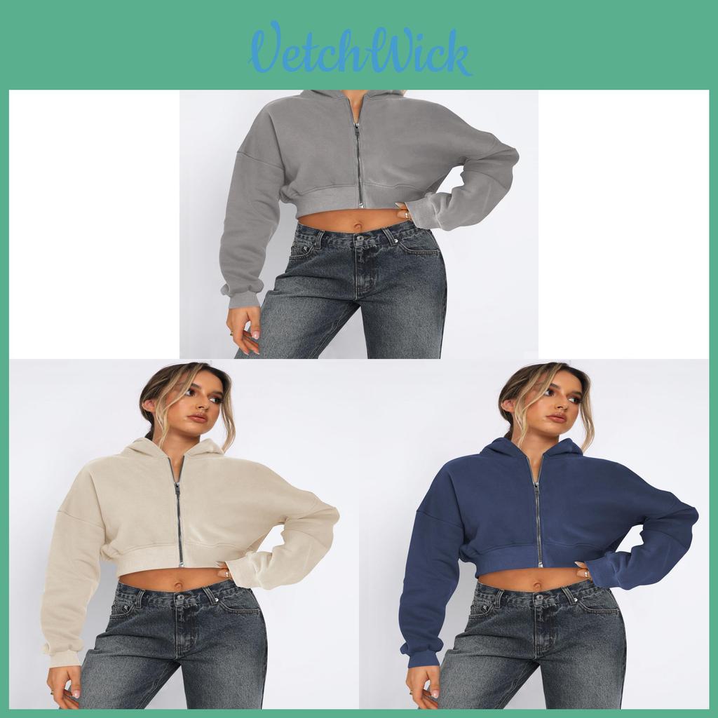 Streetwear Womens Short Sleeve Hoodie With Zipper For Fall Winter Casual Wear
