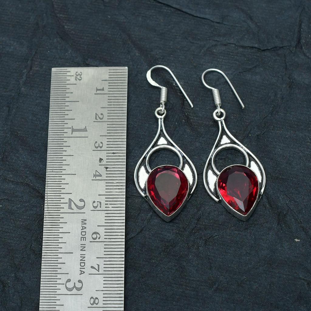 Pink Tourmaline Gemstone Handmade 925 Sterling Silver Jewelry Earring