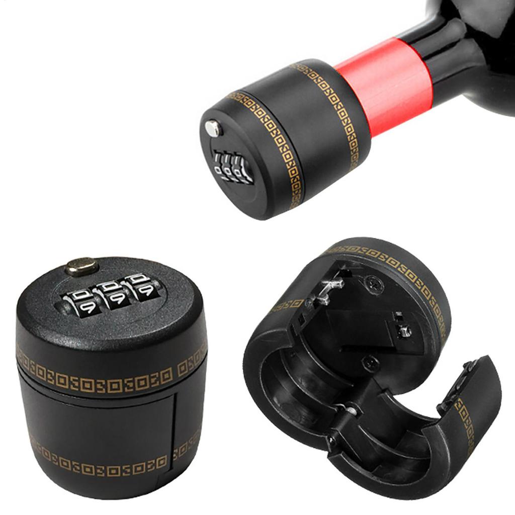 Wine Bottle Combination Lock ABS+zinc Bottle Password Locks Wine Stopper Vacuum Plug Device Preservation For Furniture Hardware