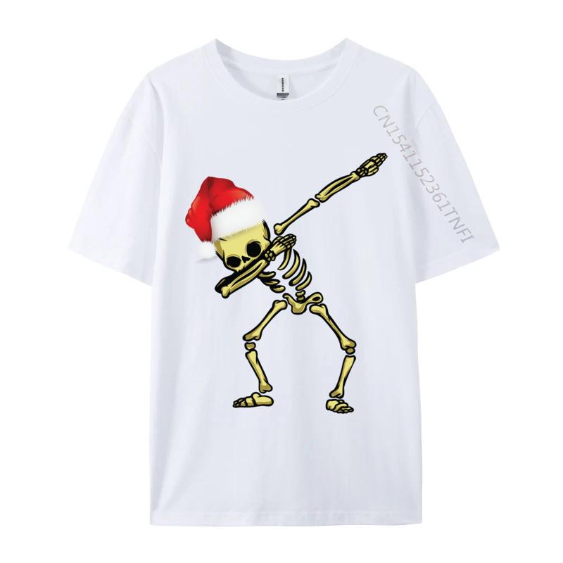 Skull Dab Dabbing Dance Funny Christmas Human Skull T-Shirts T Shirt For Autumn Cotton O Neck Streetwear T-Shirt Tshirt
