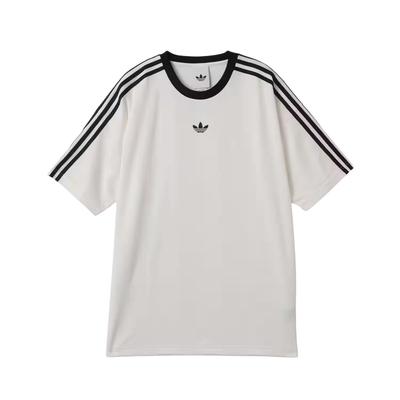 adidas Originals Adicolor FW25 Жаккардовый Трикотаж Полосатый Свободный Крой Круглый Вырез Короткий Рукав Футболка Унисекс Топы KD5829