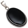 Pendant Black Obsedian Gemstone Mother'Day Gift Silver Jewelry 2"
