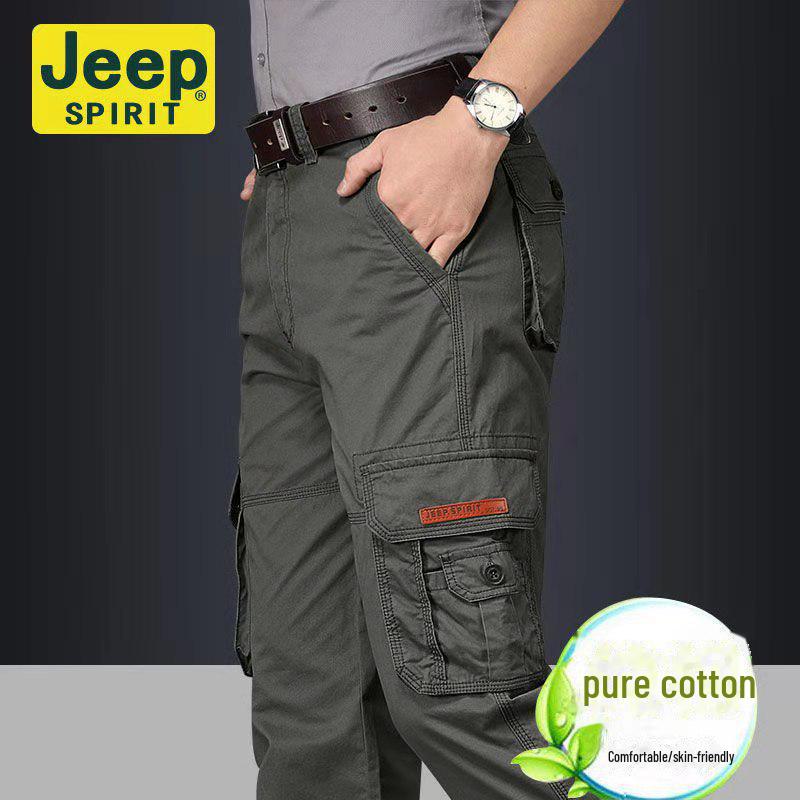 Мужские свободные прямые брюки с несколькими карманами для активного отдыха на открытом воздухе с толстым бархатом