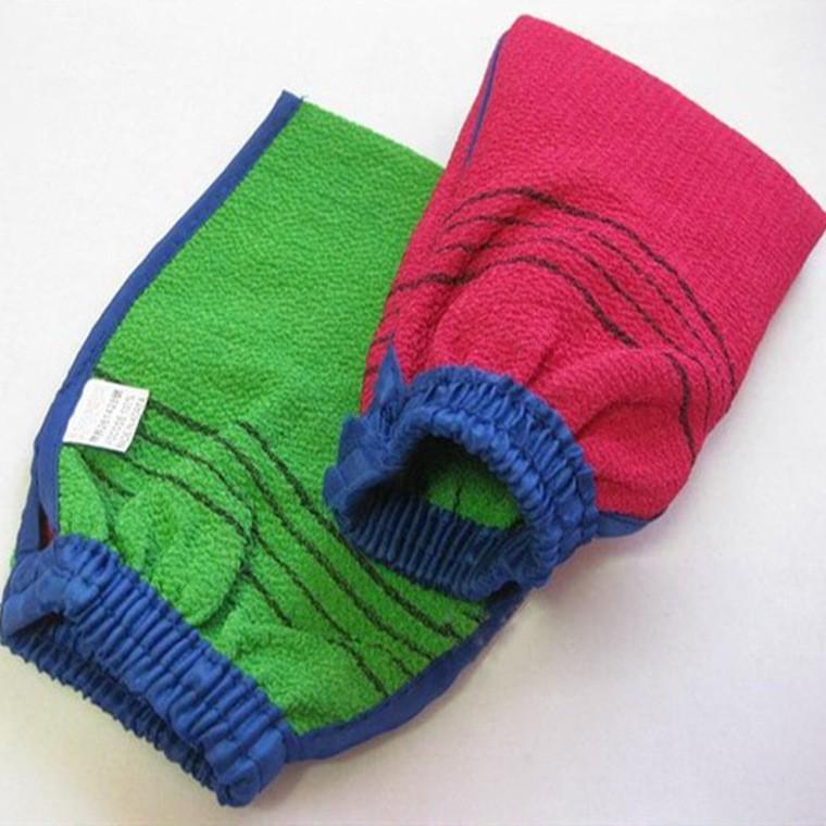 Корейские двусторонние отшелушивающие перчатки для ванны и скрабер для спины