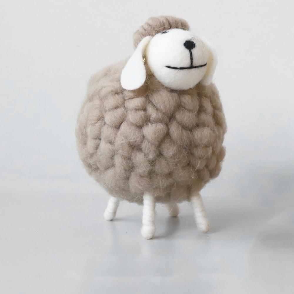 Supplies Miniatures Wool Felt Sheep Home Furnishings Mini Table Ornament Figurines Desktop Decor