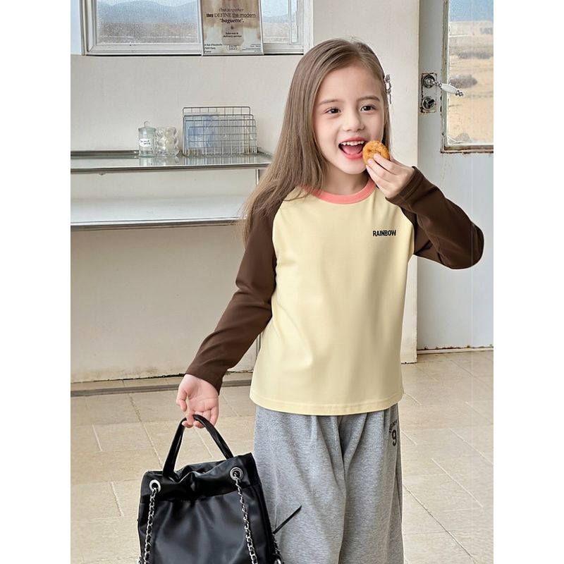 Brand Foreign Trade Children's Clothing Spring New Style Girls' Round Neck Pure Cotton Base Shirt Children's Long-Sleeve T-Shirt Baby Clothes Ins