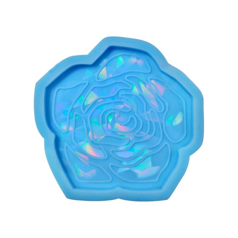 Holographic Coaster Mold Flower Silicone Coaster Molds Cup Mat Mold Epoxy Casting Mold for Resin Coaster Home Decors
