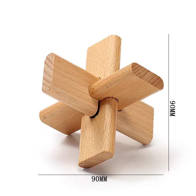 Luban Lock Puzzle Unlock Interlock Game IQ Test Wooden Brain Teasers For Adults Kids Logic Smart Mind Challenge Educational Toys