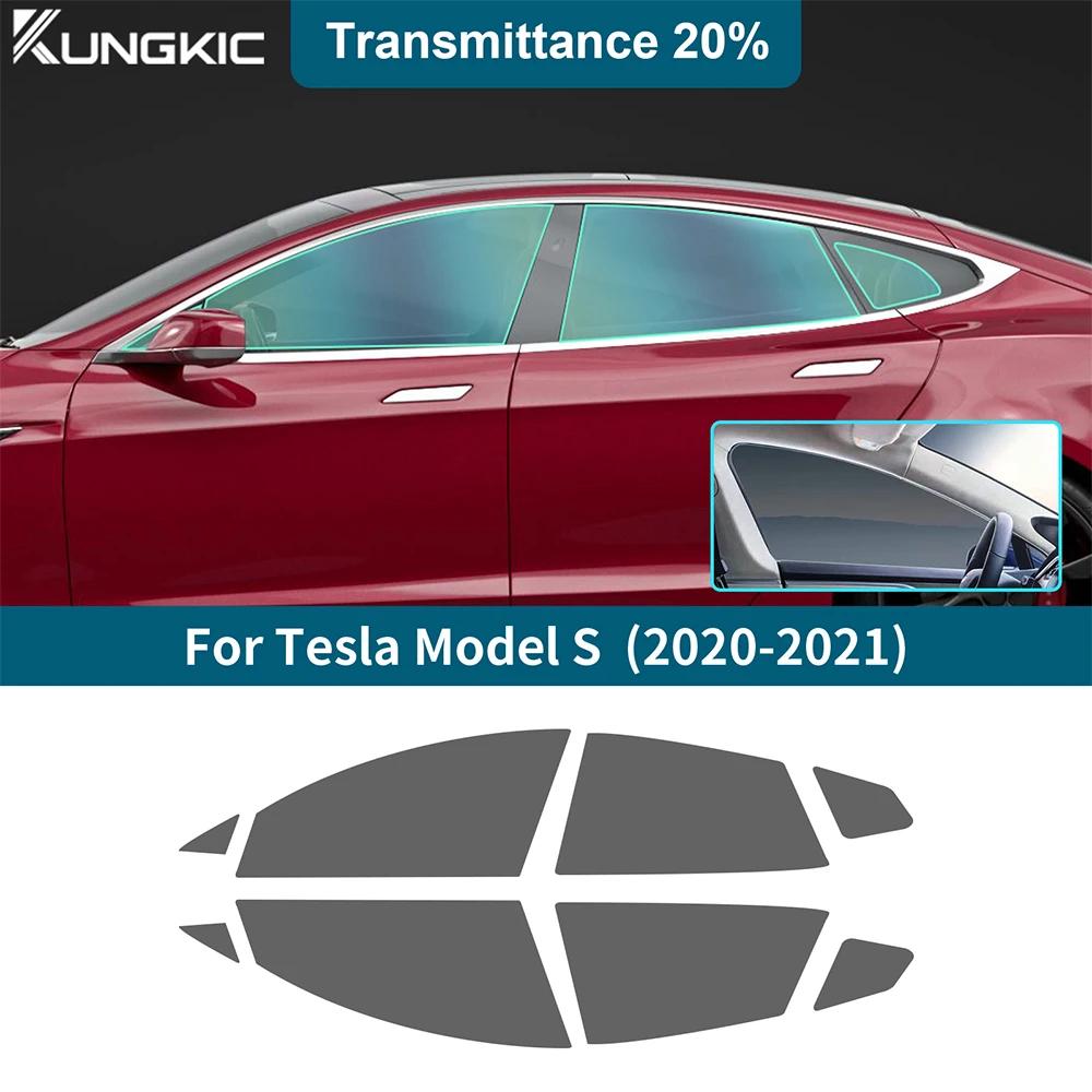 For Tesla Model S 2020 2021 Solar UV Privacy Protector Pre Cut Window Tint Film Front Rear Side Car Accessories Auto Parts