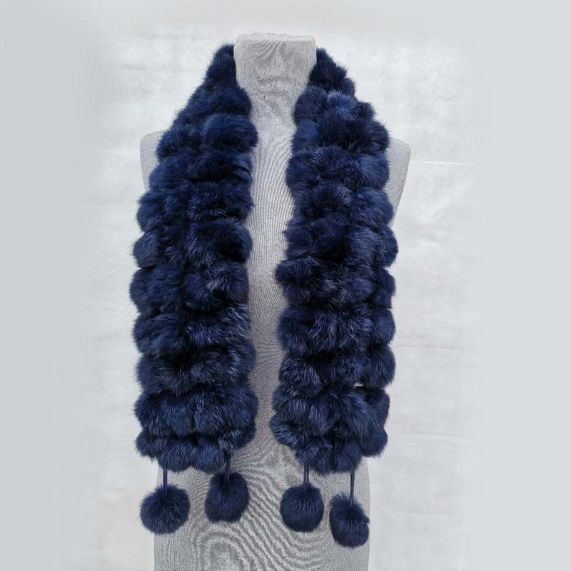 Women Winter Warm Rabbit Fur Scarf Hot Sale Natural Rabbit Fur Muffle Lady Scarves