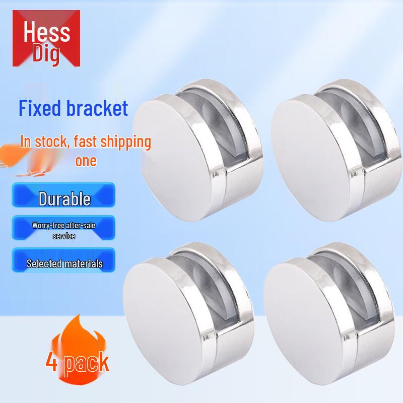 Hesdige Round Zinc Alloy Mirror & Glass Fixing Clips (4-pack)