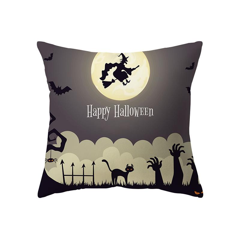 Horror Halloween Theme Pumpkin Print Pattern Cushion Cover Home Living Room Sofa Decoration Square Pillow Pillow Cover