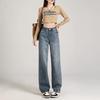 Women's Summer 2024 High-Waist White Wide-Leg Jeans