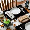Набор из 4-х салфеток на стол Хэллоуин 'Boo Ghost', 12x18 дюймов, Сезонные черные праздничные скатерти для вечеринки, кухни, столовой