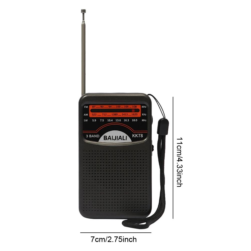 Портативное радио FM AM SW Карманный радиоприемник с указателем LCD Дисплей Радио на батарейках Walkman для использования в помещении, на улице, в чрезвычайных ситуациях
