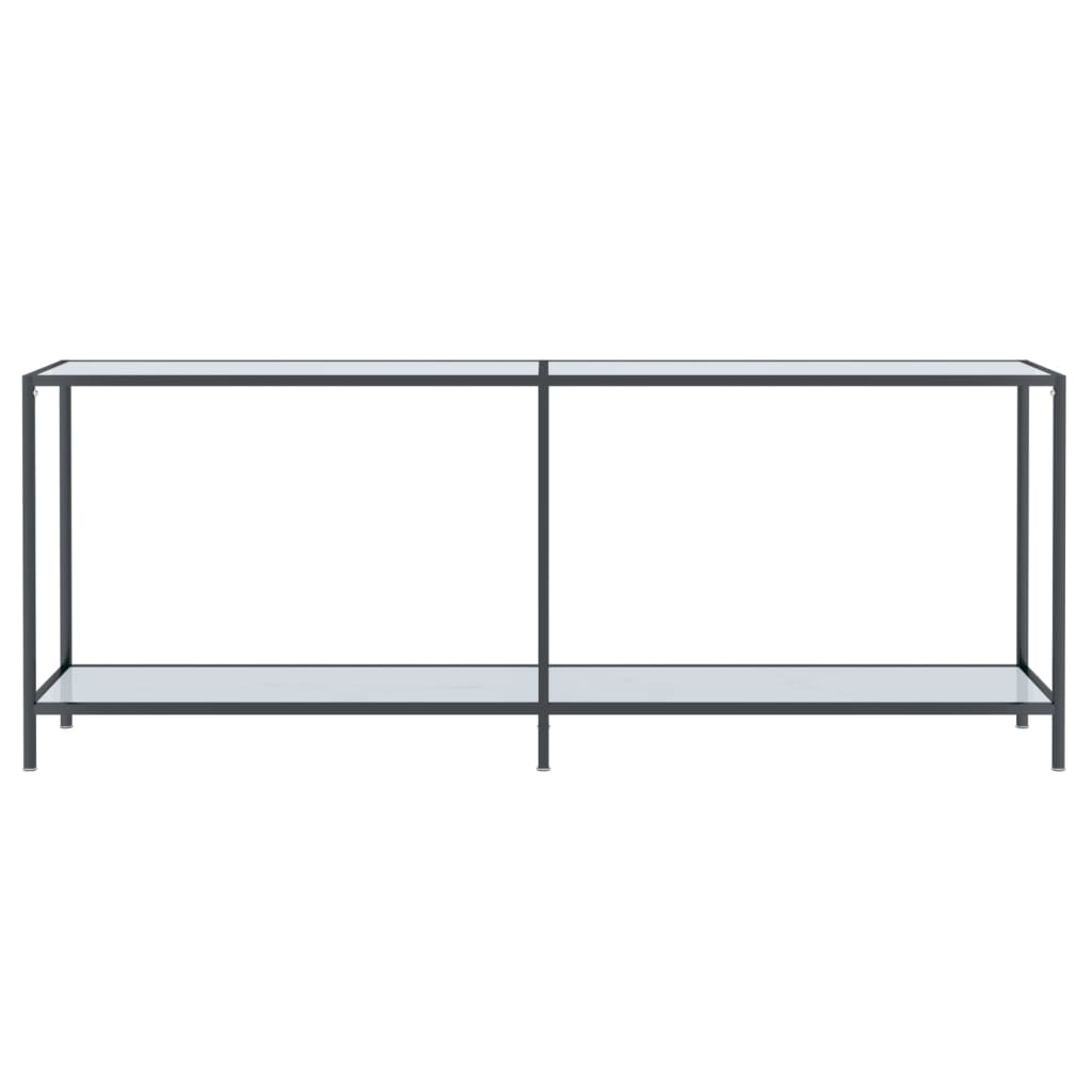 Console Table White 200 x 35 x 75.5 cm Tempered Glass