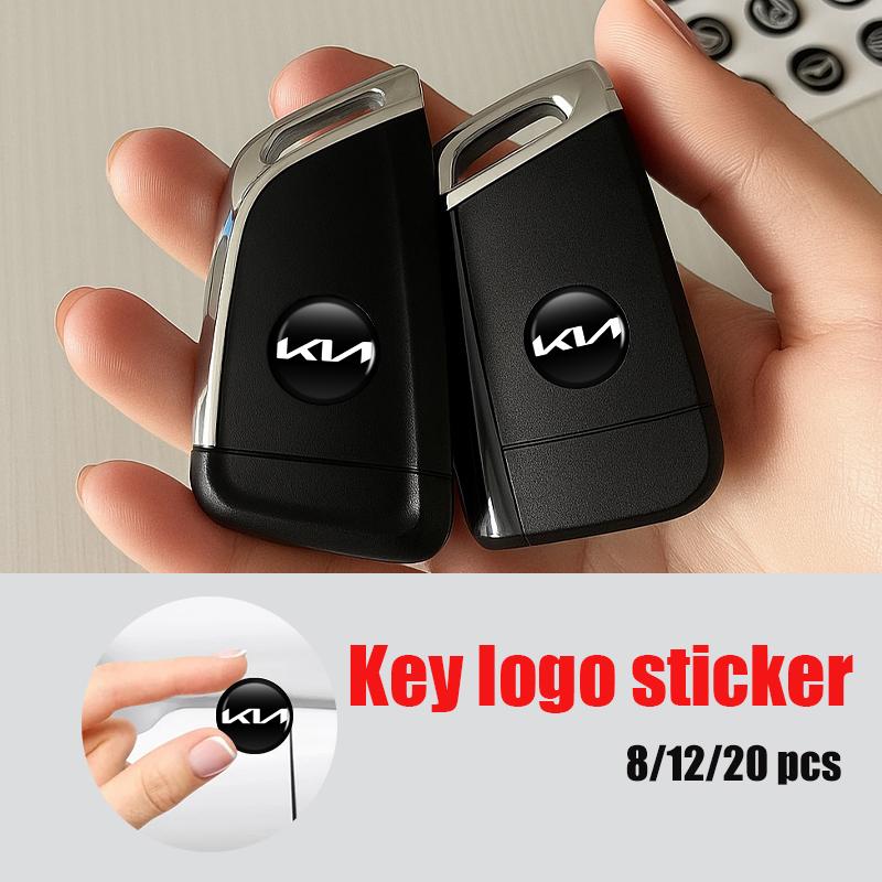 AQH1 For KIA 8/12/20PCS Car Remote Control Key Badge Emblem Stickers Decorat Accessory Sportage Rio Ceed Niro Soul Stonic Picanto
