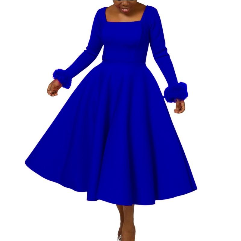 Вечеринка ресс зимний темперамент элегантное пушистое украшение платье с большой юбкой платье