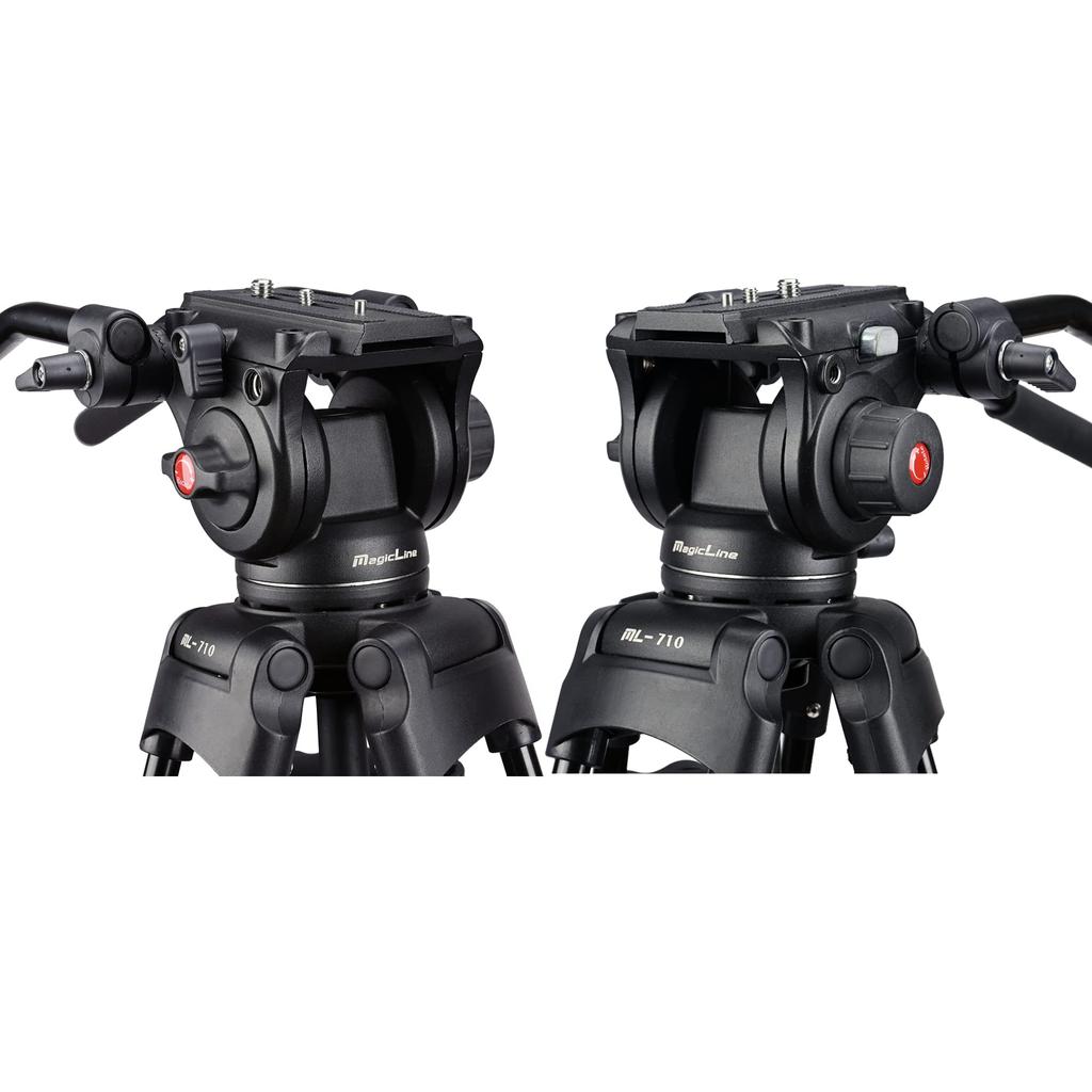 Алюминиевый штатив для видеокамеры MagicLine с жидкостной 2-панорамной рукояткой 2 и телескопический 22 фунта Максимальная грузоподъемность для и Sony DSLR видеокамер 70,9" Сверхмощный